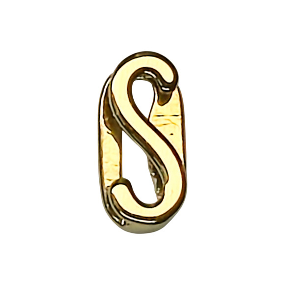 Keep Collective Letter S Initial Gold Tone Slide Key Bracelet Charm - Picture 1 of 2